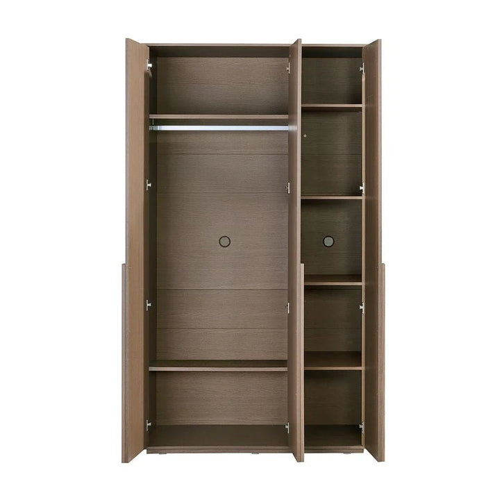 Allison 3 Door Wardrobe With Mirror- Natural Oak