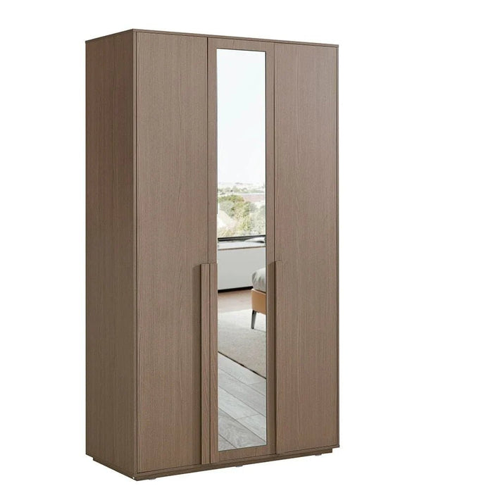 Allison 3 Door Wardrobe With Mirror- Natural Oak