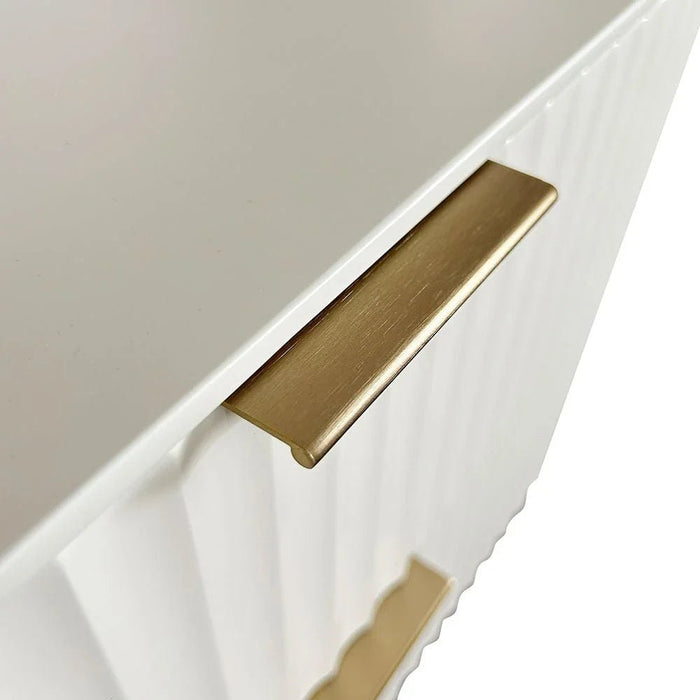 Orion 2-Drawer Nightstand - Beige/Brushed Gold - With 2-Year Warranty