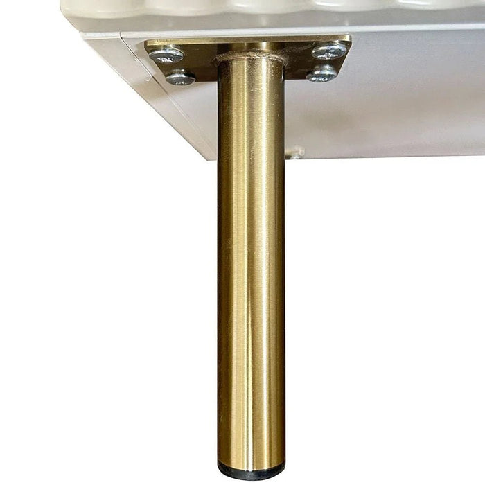 Orion 2-Drawer Nightstand - Beige/Brushed Gold - With 2-Year Warranty