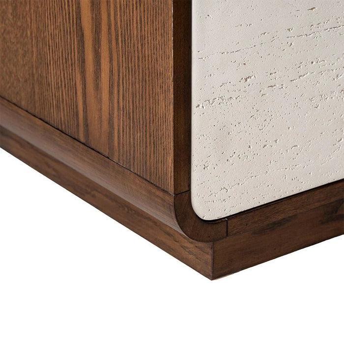 Oboro Chest of 5 Drawers - Walnut/Beige - With 2-Year Warranty