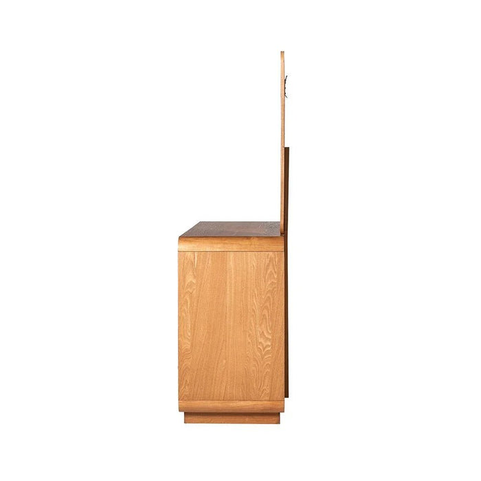Nordomi 6-Drawer Dresser with Mirror with Stool - Beige/Natural - With 2-Year Warranty