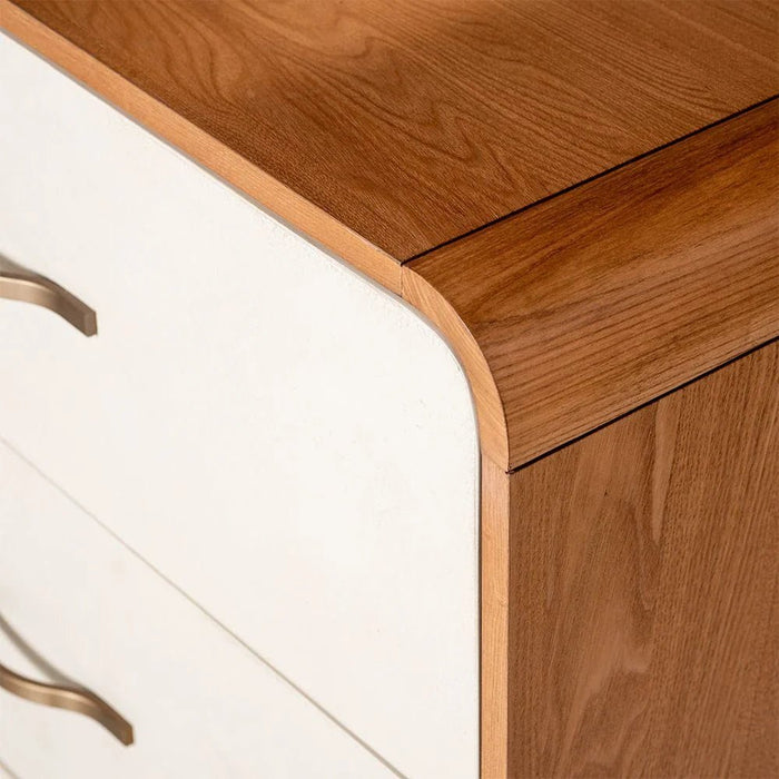 Nordomi 6-Drawer Dresser with Mirror with Stool - Beige/Natural - With 2-Year Warranty