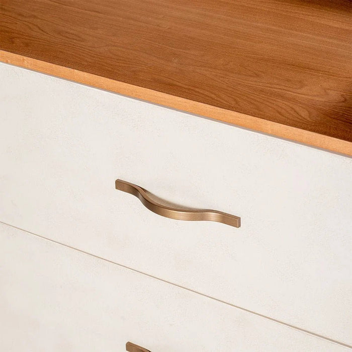 Nordomi 6-Drawer Dresser with Mirror with Stool - Beige/Natural - With 2-Year Warranty