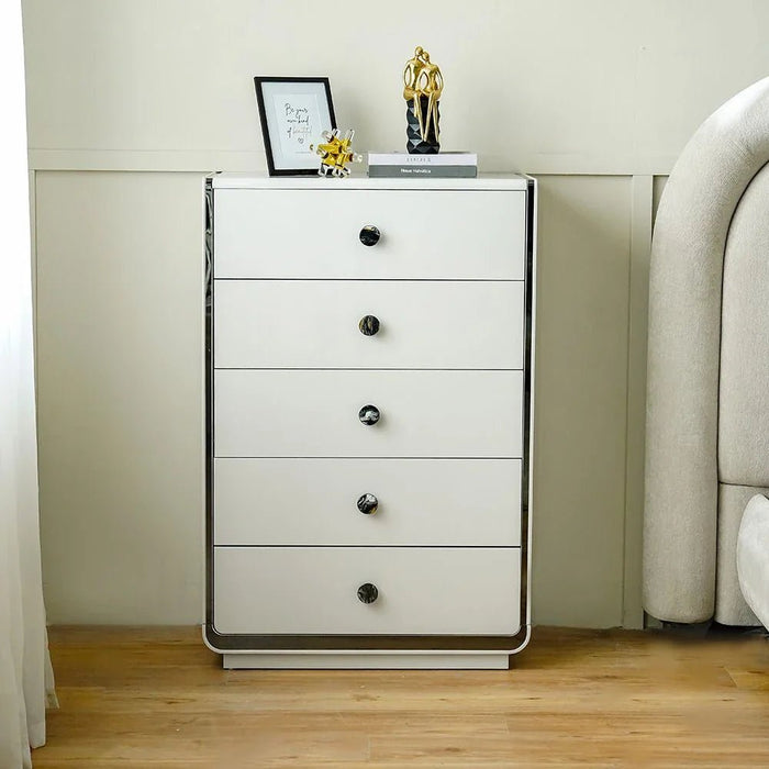 Fijiri Chest of 5 Drawers - Grey - With 2-Year Warranty
