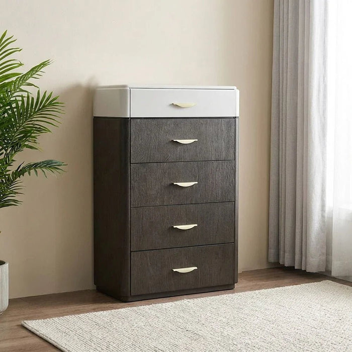 DaVita Chest of 5 Drawers - Beige / Brown