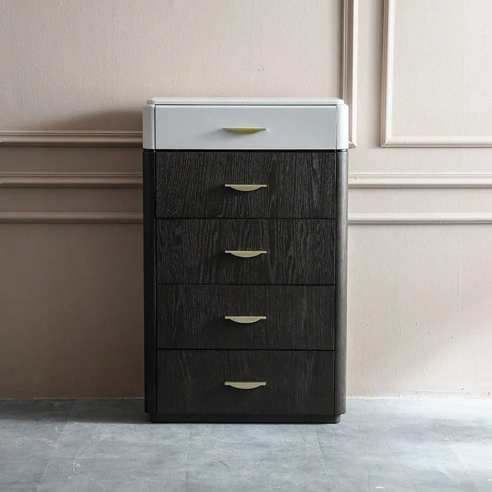 DaVita Chest of 5 Drawers - Beige / Brown