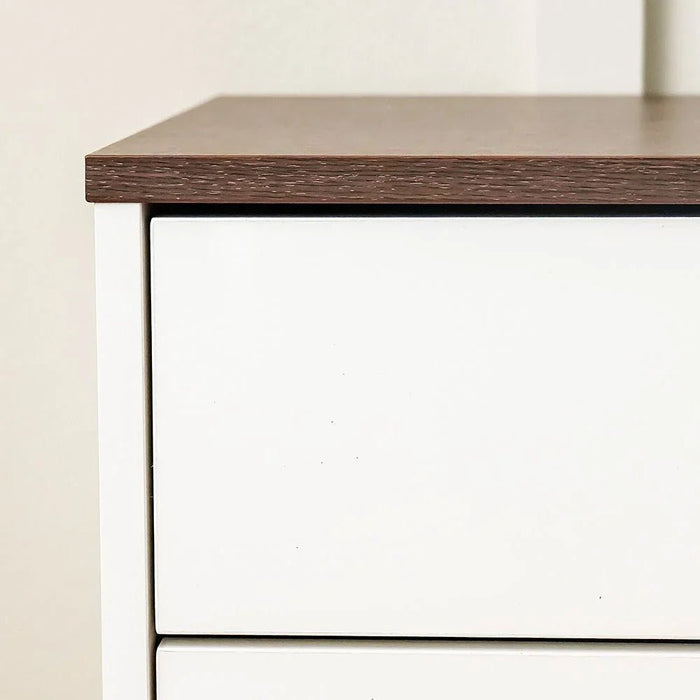 Sparkle 2-Drawer Nightstand - High Gloss White & Dark Brown - With 2-Year Warranty