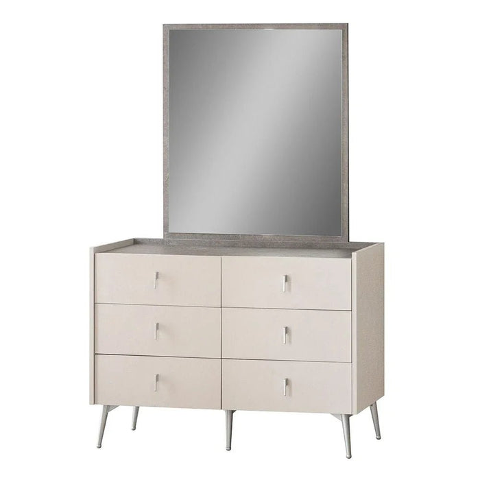 Gotham 6 Drawer Dresser With Mirror - Grey
