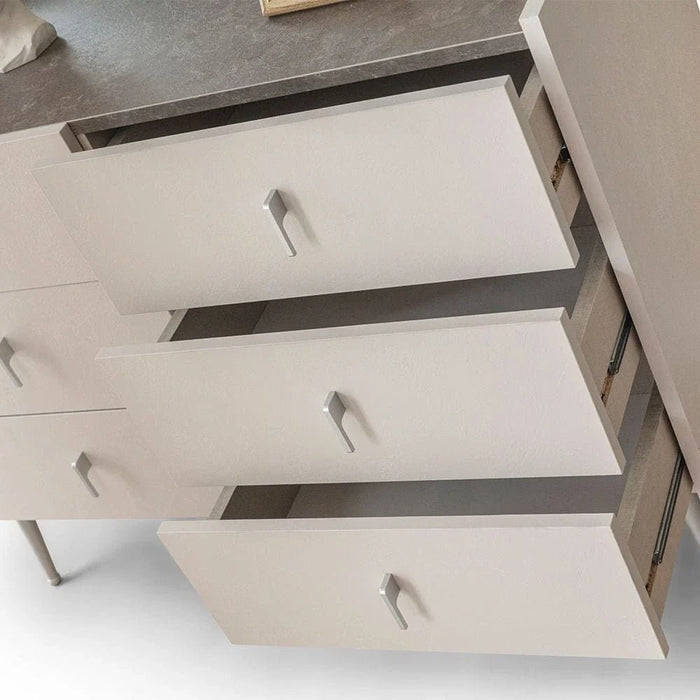 Gotham 6 Drawer Dresser With Mirror - Grey