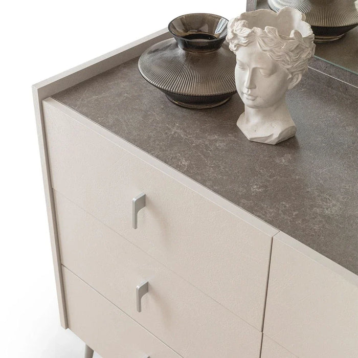 Gotham 6 Drawer Dresser With Mirror - Grey