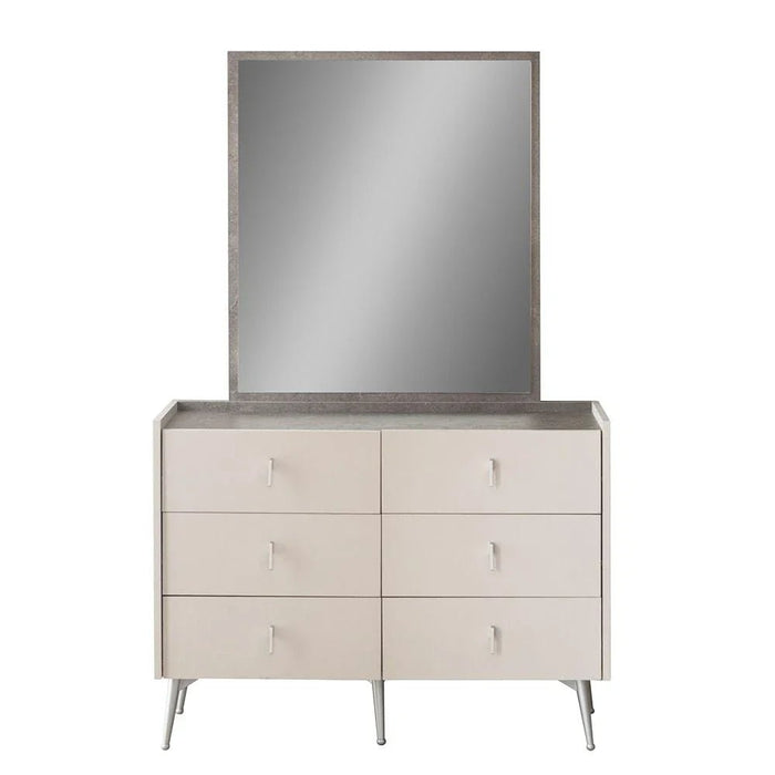 Gotham 6 Drawer Dresser With Mirror - Grey