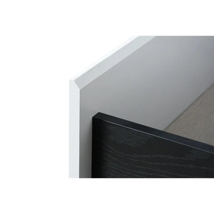 Diamond Chest Of 4 Drawers-Black+Gloss White