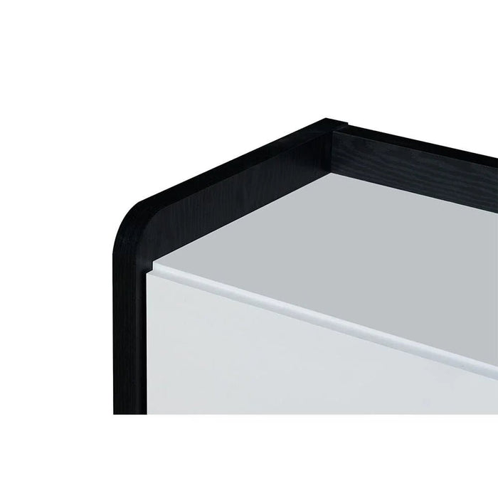 Diamond Chest Of 4 Drawers-Black+Gloss White