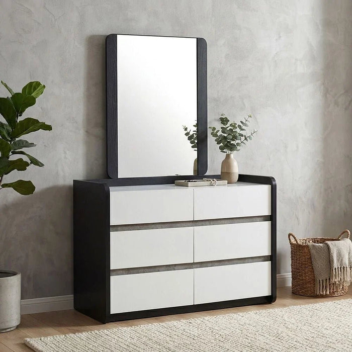 Diamond Mirror for Dressers - Black - With 2-Year Warranty
