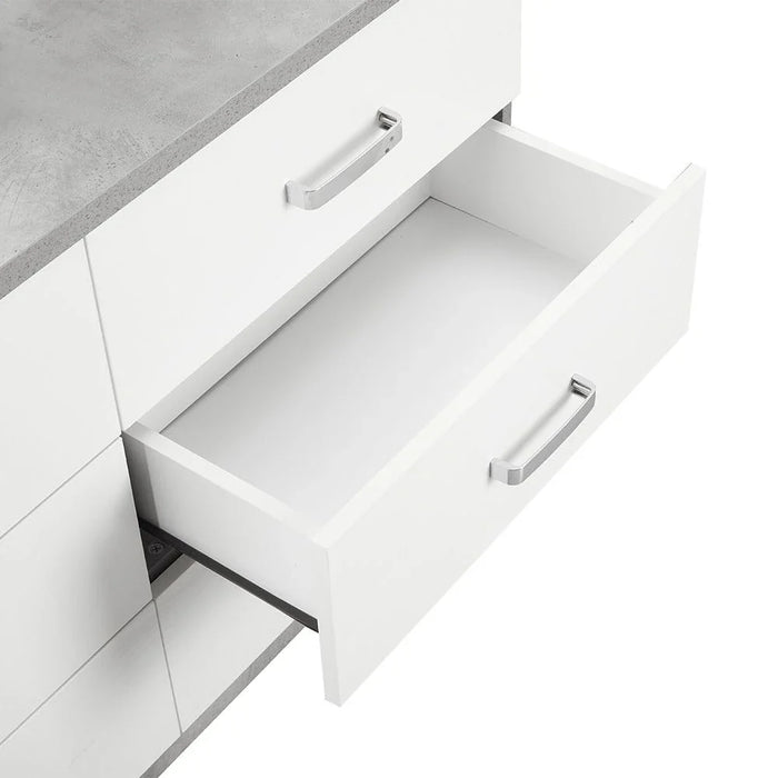 Allano Dresser with Mirror - Cement /White - With 2-Year Warranty