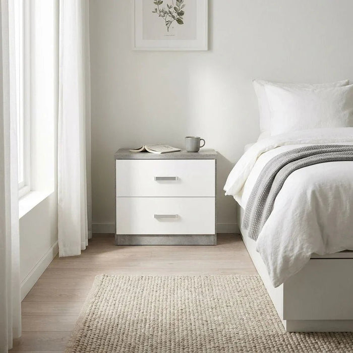 New Allano Night Stand - Cement /White