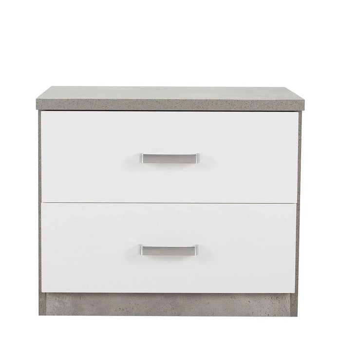 New Allano Night Stand - Cement /White