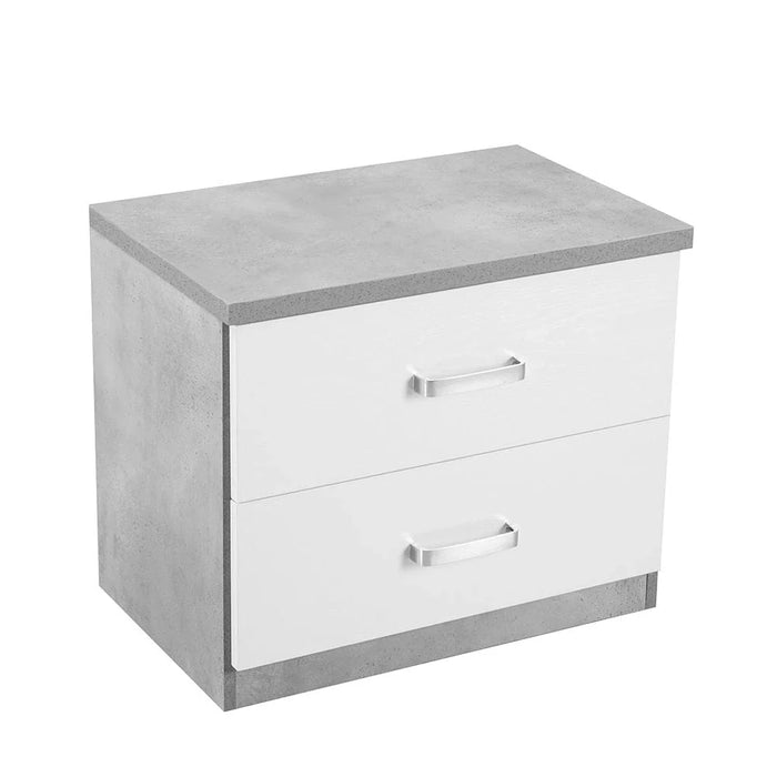 New Allano Night Stand - Cement /White