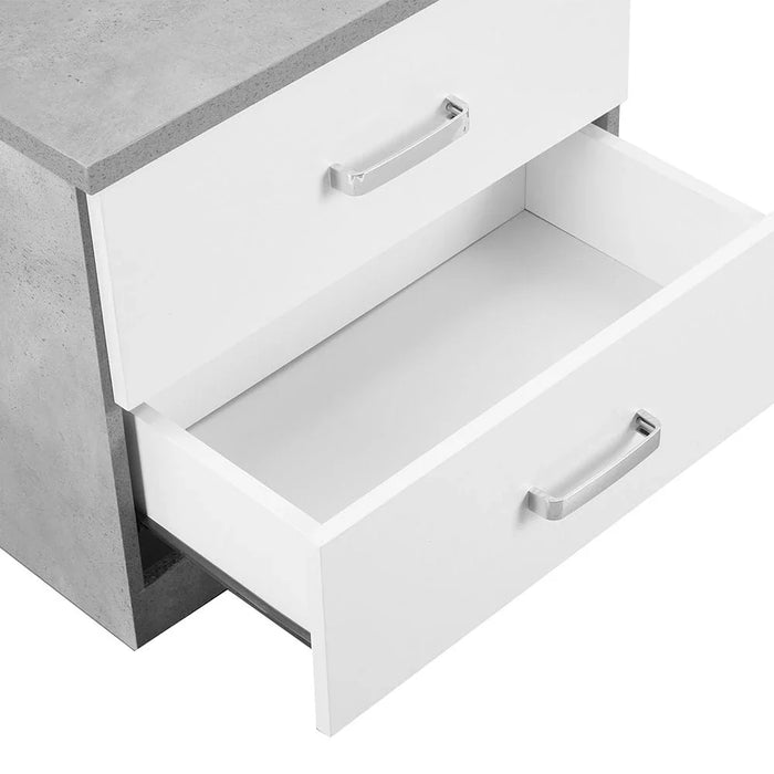 New Allano Night Stand - Cement /White
