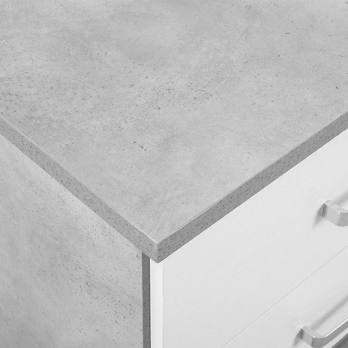 New Allano Night Stand - Cement /White
