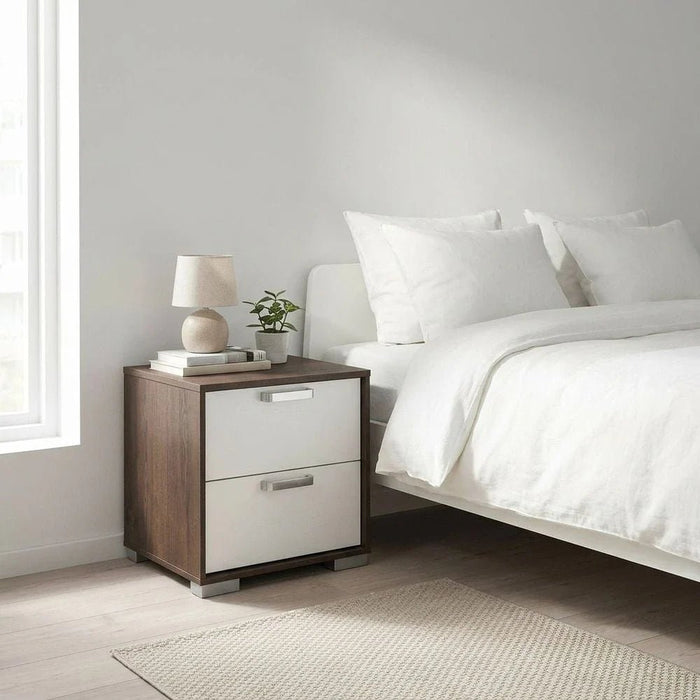 Thomas Night Stand - White/Walnut