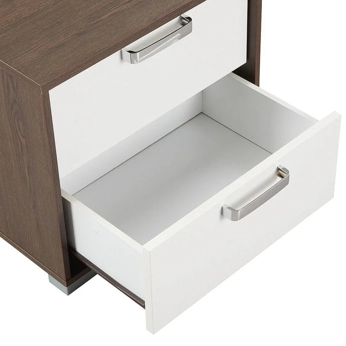Thomas Night Stand - White/Walnut