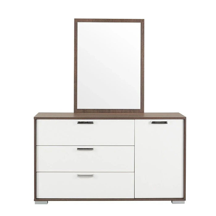 Thomas Dresser with Mirror - White/Walnut