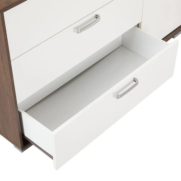 Thomas Dresser with Mirror - White/Walnut