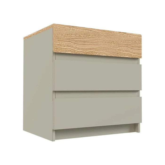 Bellano Night Stand With Hidden Storage - Taupe/Oak