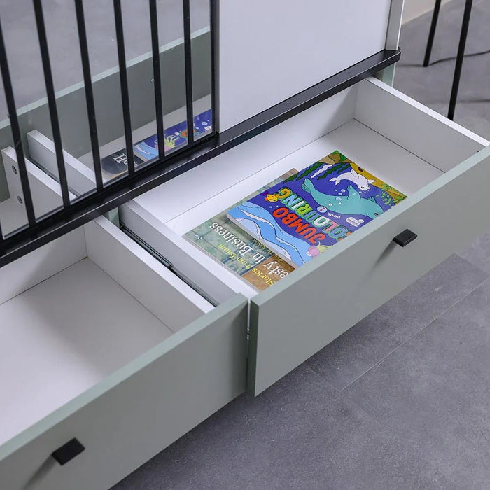 Petra 3Door Wardrobe With 2Drawers & 1Mirror-White & Grey
