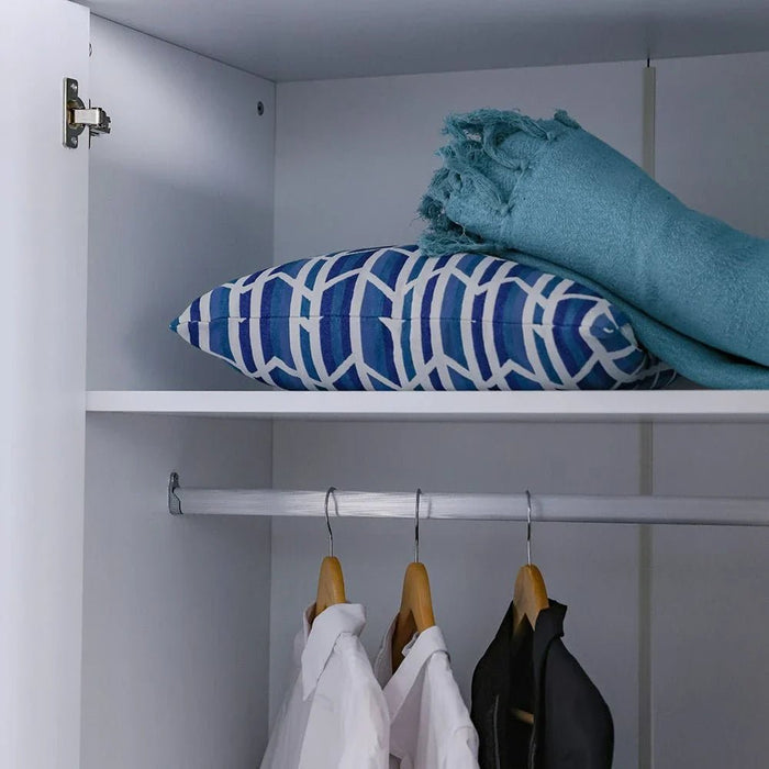 Petra 3Door Wardrobe With 2Drawers & 1Mirror-White & Grey
