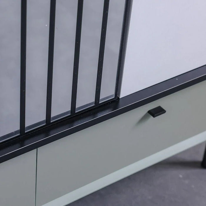 Petra 3Door Wardrobe With 2Drawers & 1Mirror-White & Grey