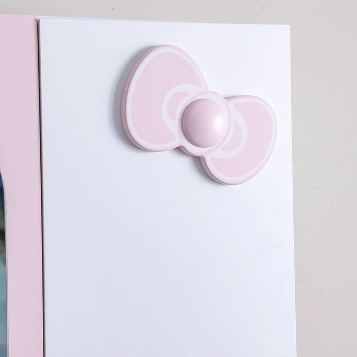 Kitty 3Door Wardrobe With 1 Mirror-White+Pink