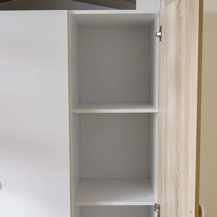 Stanley 3-Door Wardrobe with 1 Drawer - Sonoma Oak & White - With 2-Year Warranty