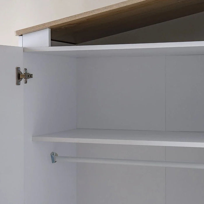 Stanley 3-Door Wardrobe with 1 Drawer - Sonoma Oak & White - With 2-Year Warranty