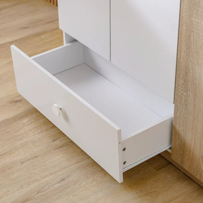 Stanley 3-Door Wardrobe with 1 Drawer - Sonoma Oak & White - With 2-Year Warranty