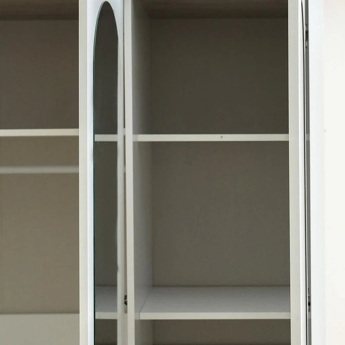 Swiss 3-Door Wardrobe with 1 Mirror - Light Oak/White - With 2-Year Warranty