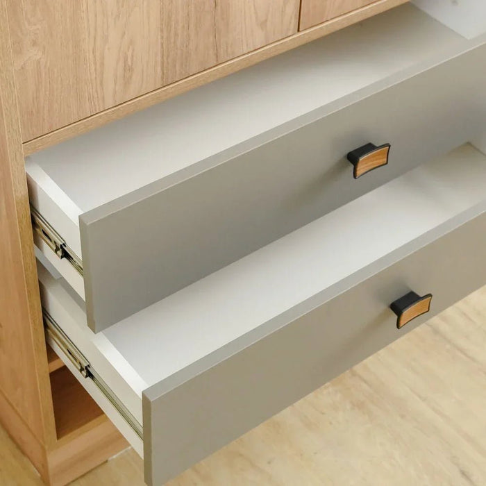 Bella 3 Door Wardrobe-Grey & Oak