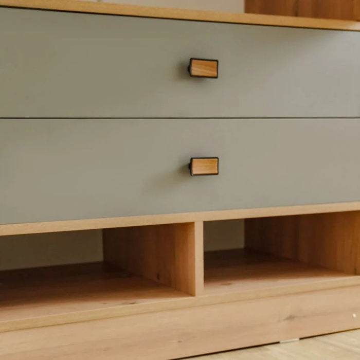 Bella 3 Door Wardrobe-Grey & Oak