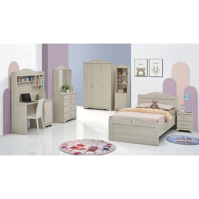 Ariana Study Desk With Hutch-Light Oak