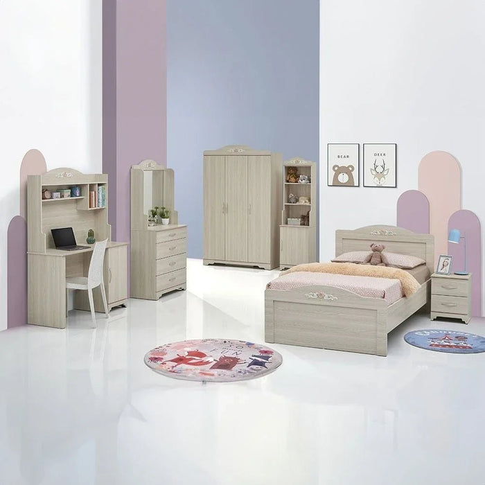 Ariana Study Desk With Hutch-Light Oak
