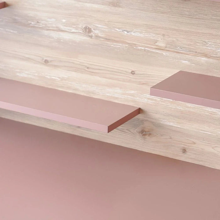 Bliss Study Desk With 2Drawers & Hutch-Oak & Pink