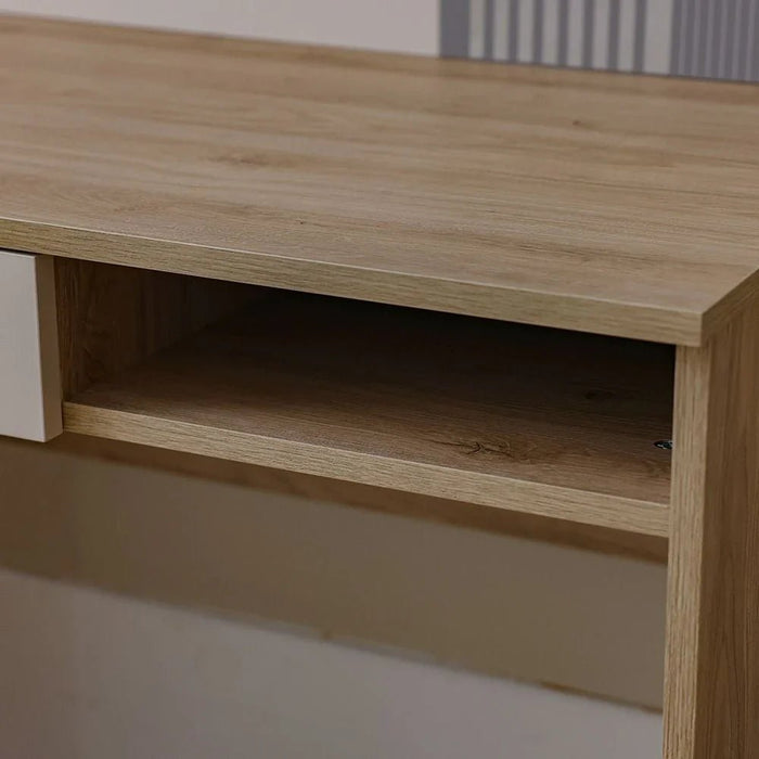 Zeta 1 Drawer Study Desk with Hutch - Off White & Grey - With 2-Year Warranty