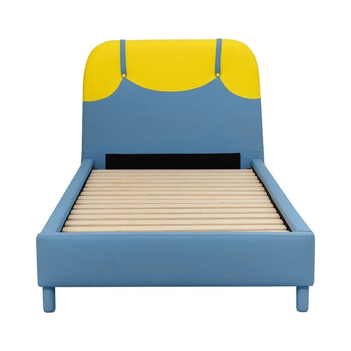 Bello 90x200 Upholstered Kids Bed - Blue & Yellow - With 2-Year Warranty