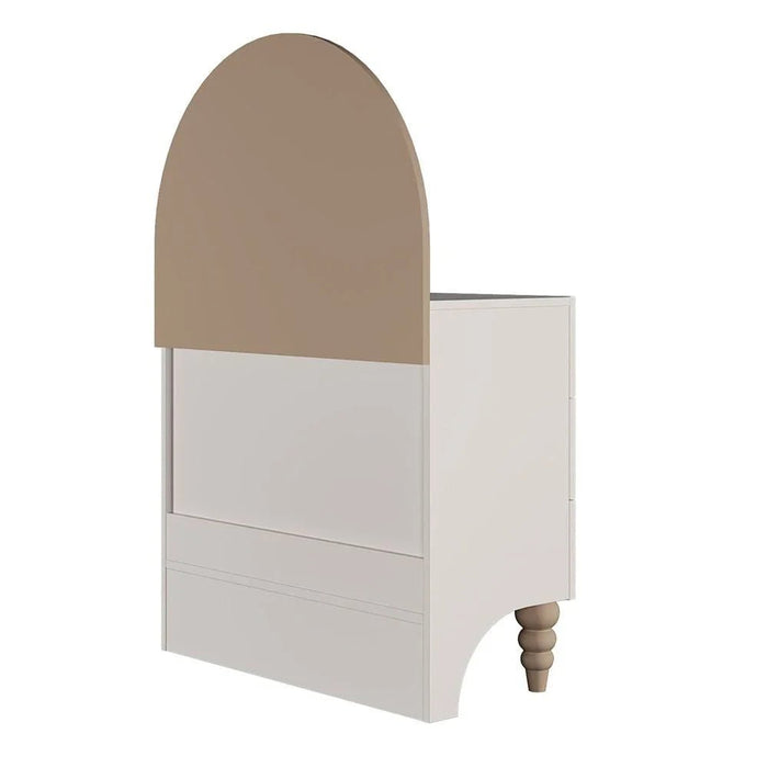 Caramel 3-Drawer Dresser with Mirror - White/Brown - With 5-Year Warranty