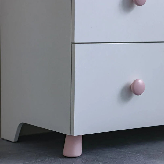 Kitty 3Drawers Dresser With Mirror-White+Pink