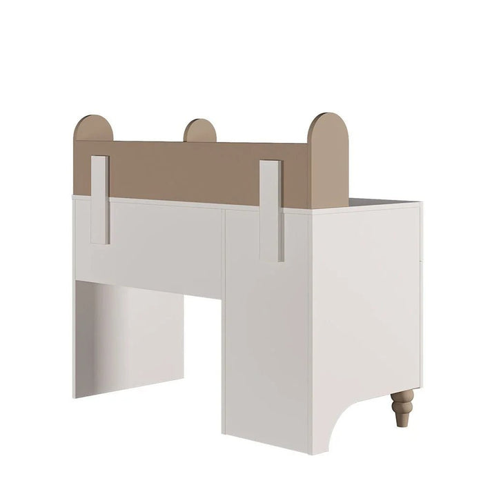 Caramel 2-Drawer 1-Door Study Desk and Hutch with USB - White/Brown - With 5-Year Warranty