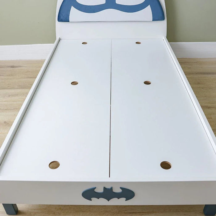 Knight 120x200 Bed with Upholstered Headboard - White/Teal Blue - With 5-Year Warranty