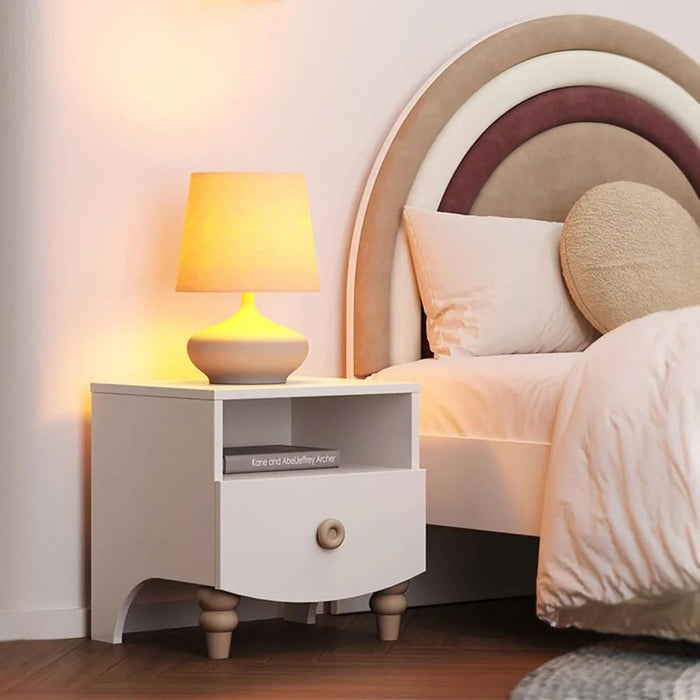 Caramel 1-Drawer Nightstand - White + Brown - With 5-Year Warranty